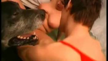 Hot ebony babe in doggy style unleashes a huge blast of cum