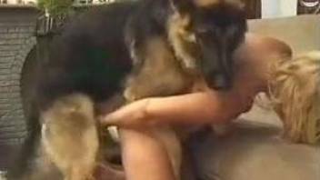 Zoophile man wants to see blonde wife being fucked by dog