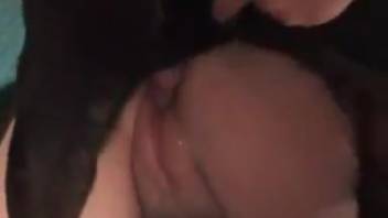 Attractive girl and her pup engage in filthy animal sex