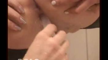 Pair of hot babes with huge tits are having fun with animal sex